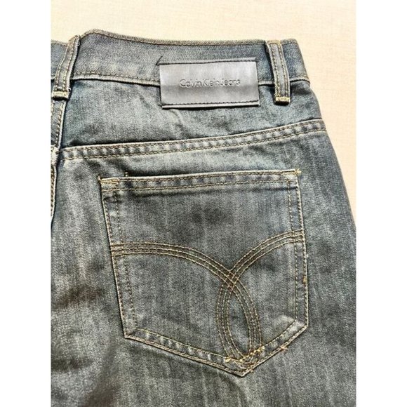 Calvin Klein Slim Straight Jeans 16 Blue Denim Belted Pocketed Zip 30x29. - Picture 2 of 10